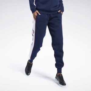 Reebok Classic Linear Fleece Hosen Damen - Navy - DE 741-AOK